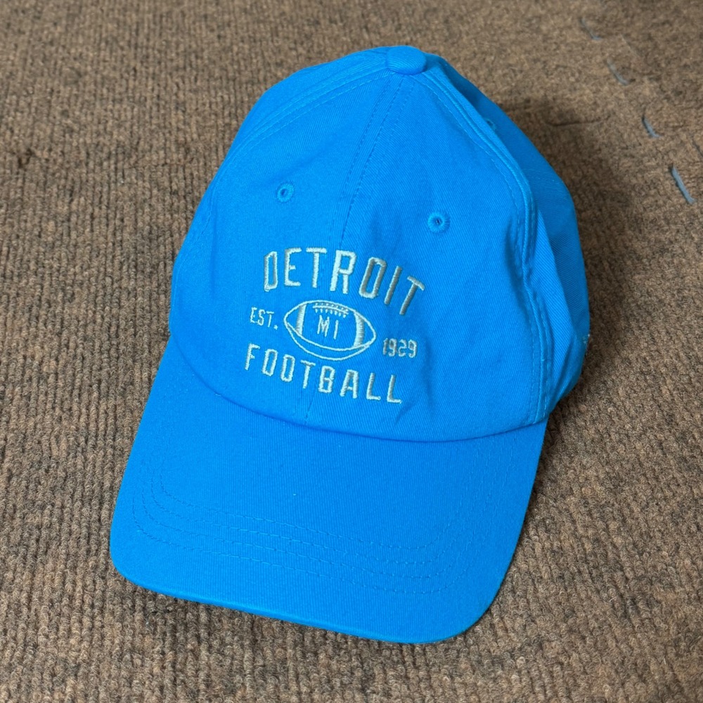 Detroit Football Est 1929 Baseball Cap Blue Adjustable Dad Hat Michigan MI